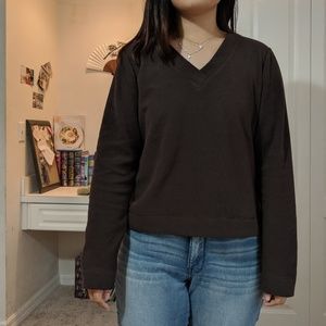 Brown V Neck Sweater
